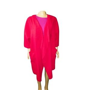 Lane Bryant Red Open-Front Duster Overpiece 22/24